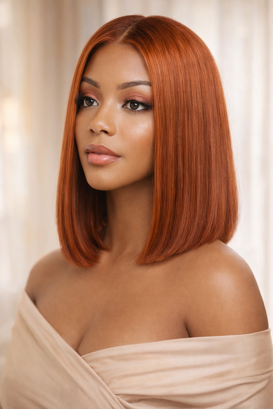 Auburn Sleek Bob – 13×4 Full Fronta